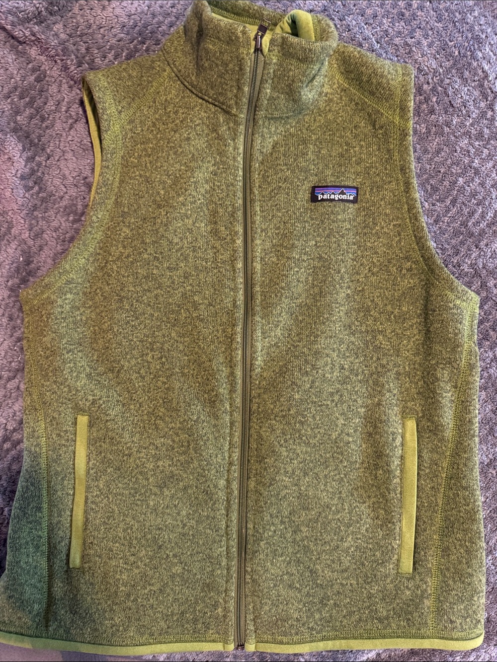 Patagonia Olive Green Zip-Up Fleece Vest